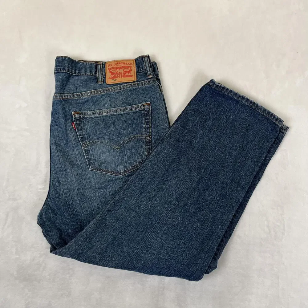 Levi's 550 Jeans Mens 44x30 Blue Relaxed Tapered Denim Big & Tall Medium Wash